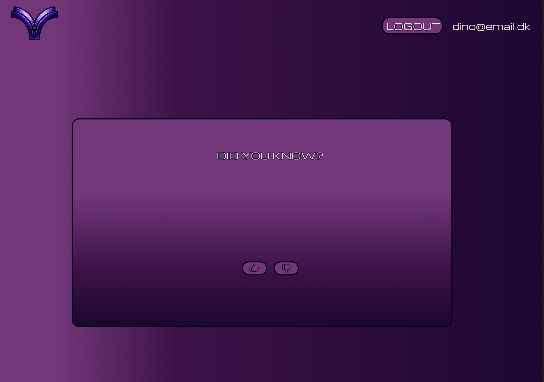 Main logged-in screen concept for eru